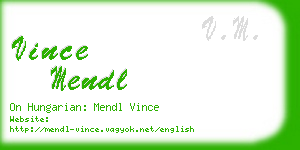 vince mendl business card